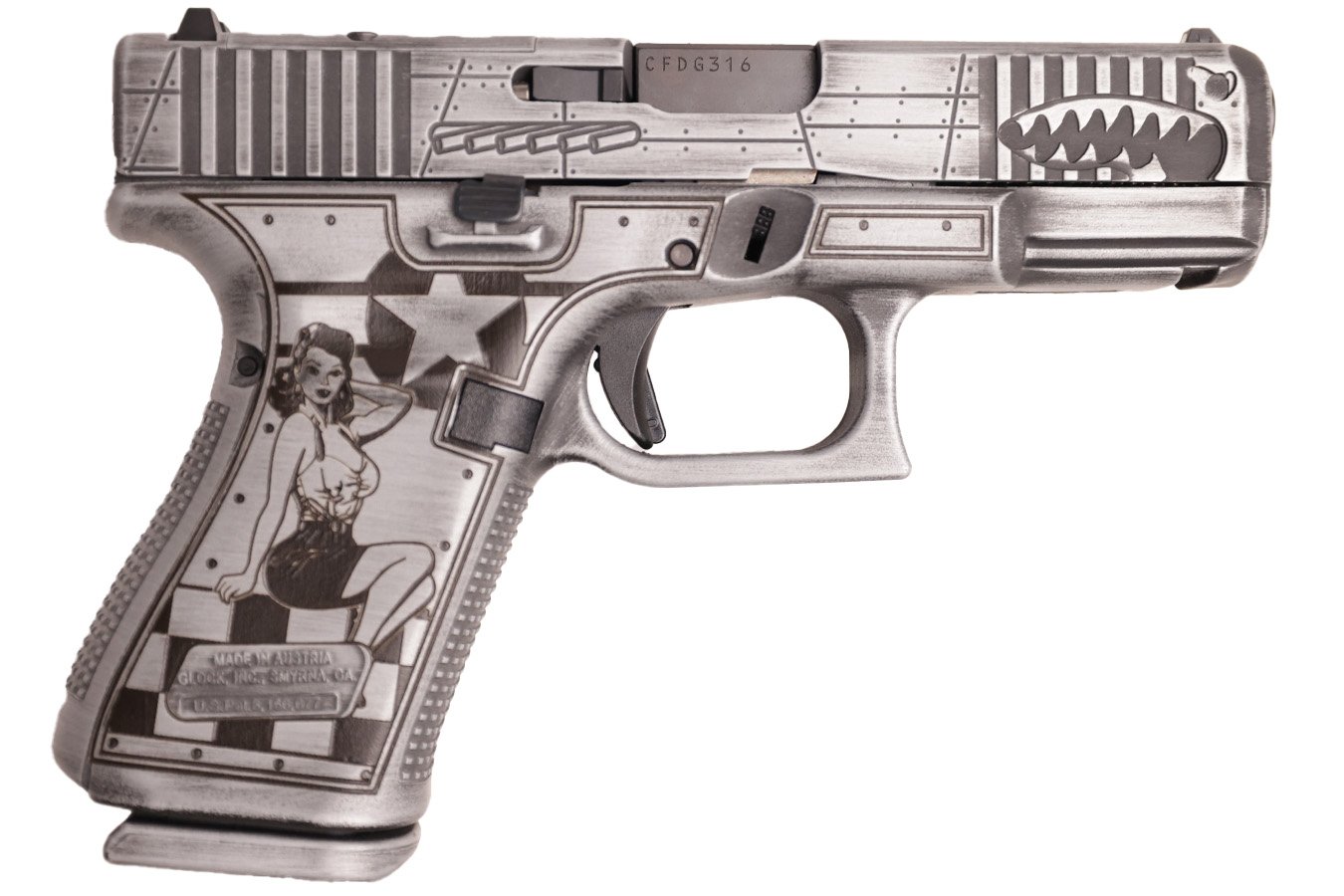 GLOCK 19 Gen5 9mm Semi-Auto Pistol with  P-51 Mustang WWII Finish
